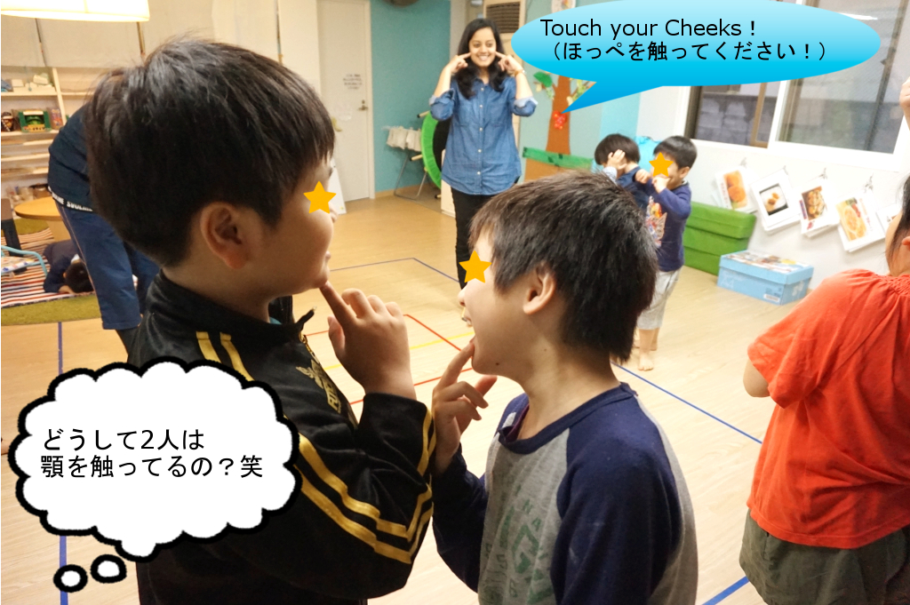 Cheek(ほっぺ)とChin(顎)って似てるね!